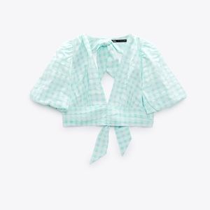 TEXTURED GINGHAM TOP